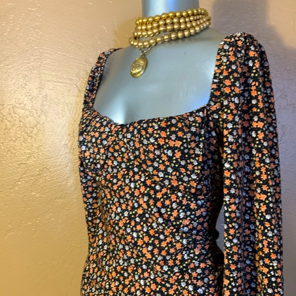 SOLAI The Label Floral Midi Dress.  Sz M - Picture 4 of 6